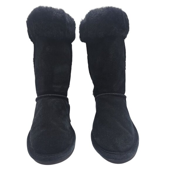 BearPaw Shoes - Bearpaw Black Suede Fur Lined Winter Boots Womens Size 6 Warm & Stylish